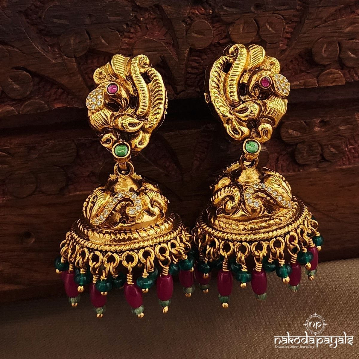 Nakshi Multicoloured Drops Jhumka (Ge10184)
