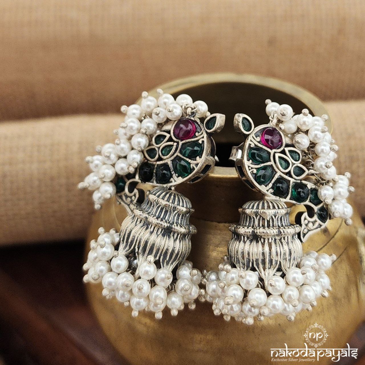 Emerald GreenGuttapusalu Jhumka(J1221)