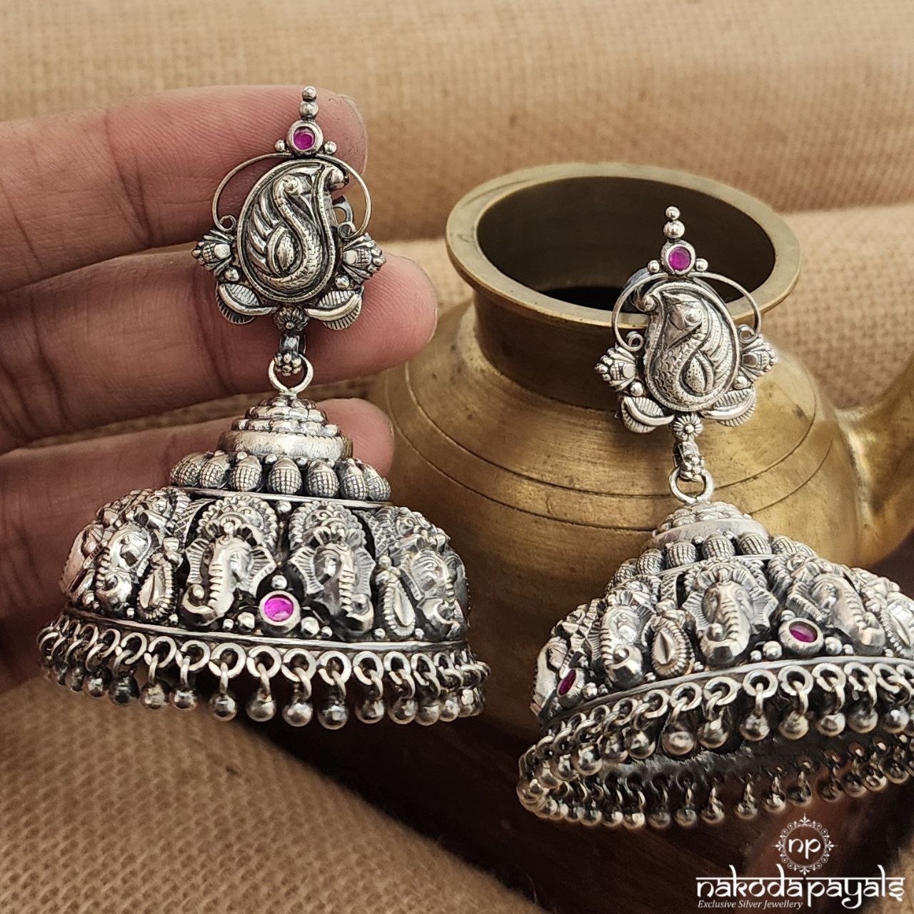 Ganesha Pink Jhumka(J1285)
