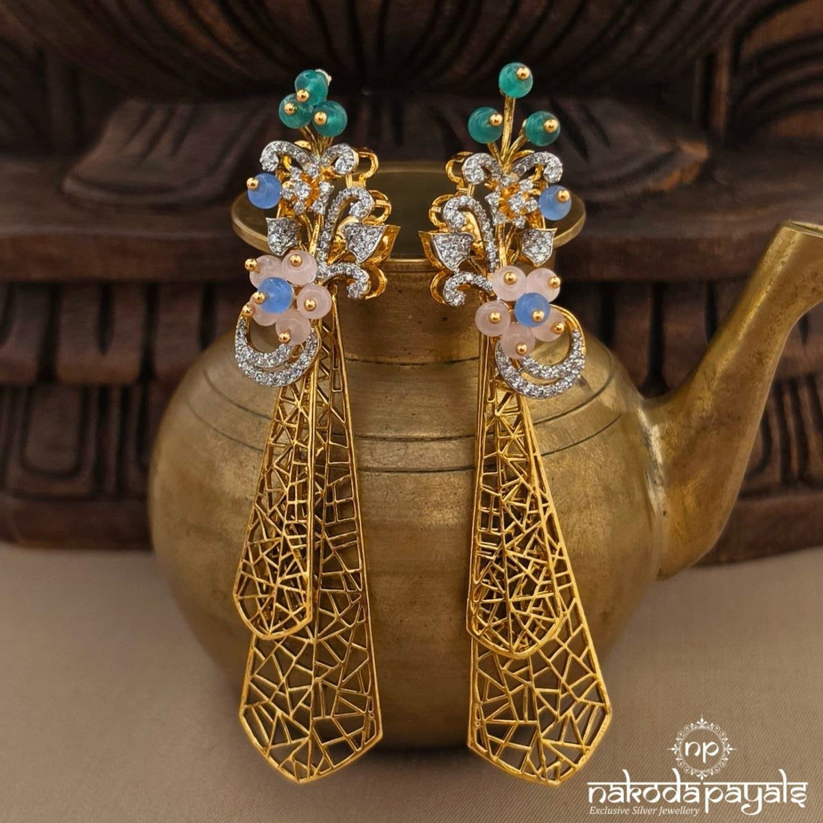 CZ Floral Chandbali (Ge11636)
