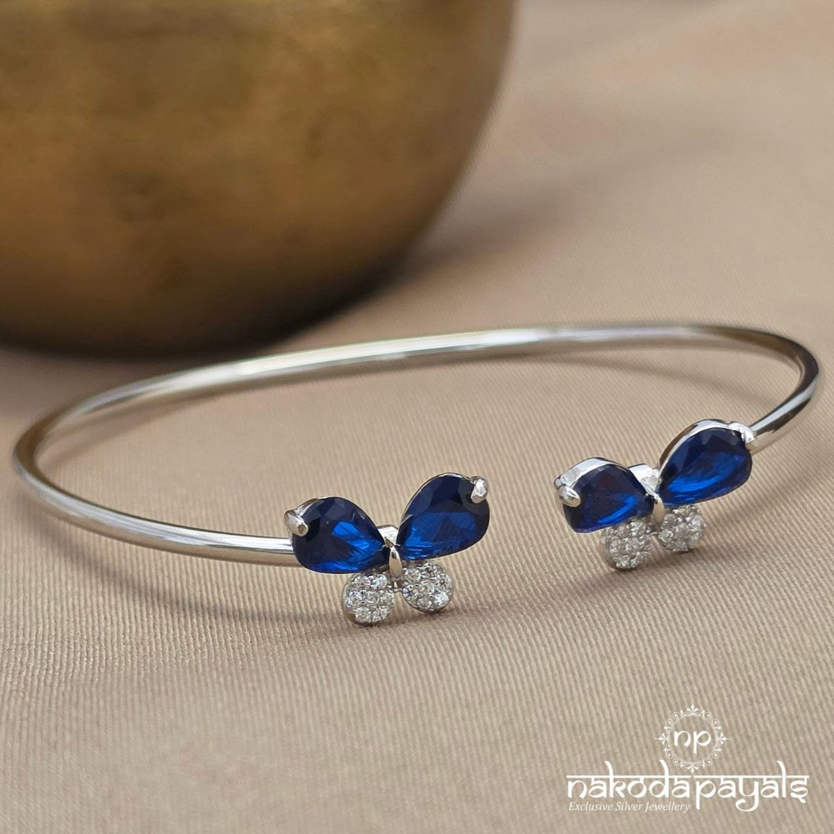 Bluish Butterfly Adjustable Kada (St4201)