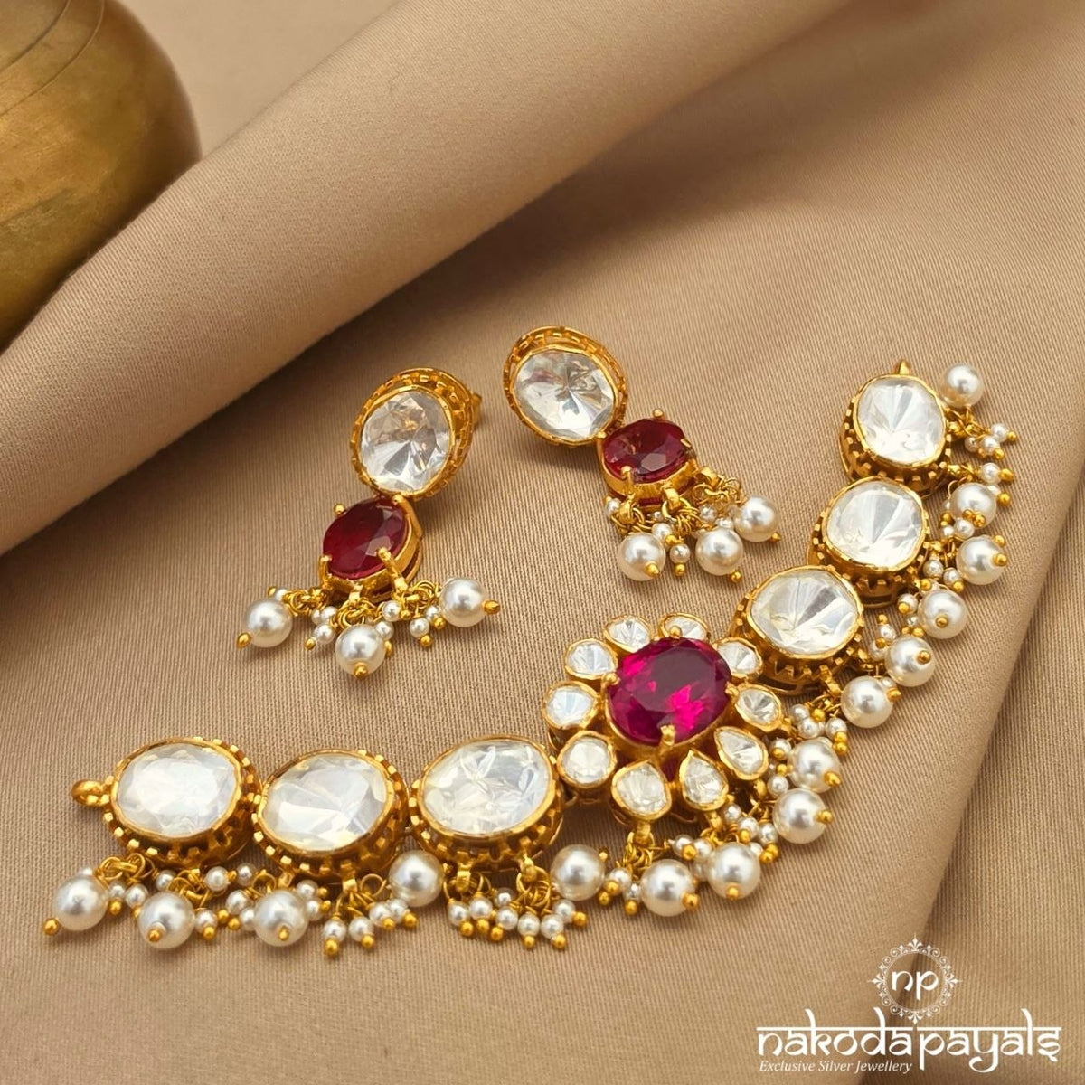 Floral Moissanite Choker With Neckpiece (Gn11115)