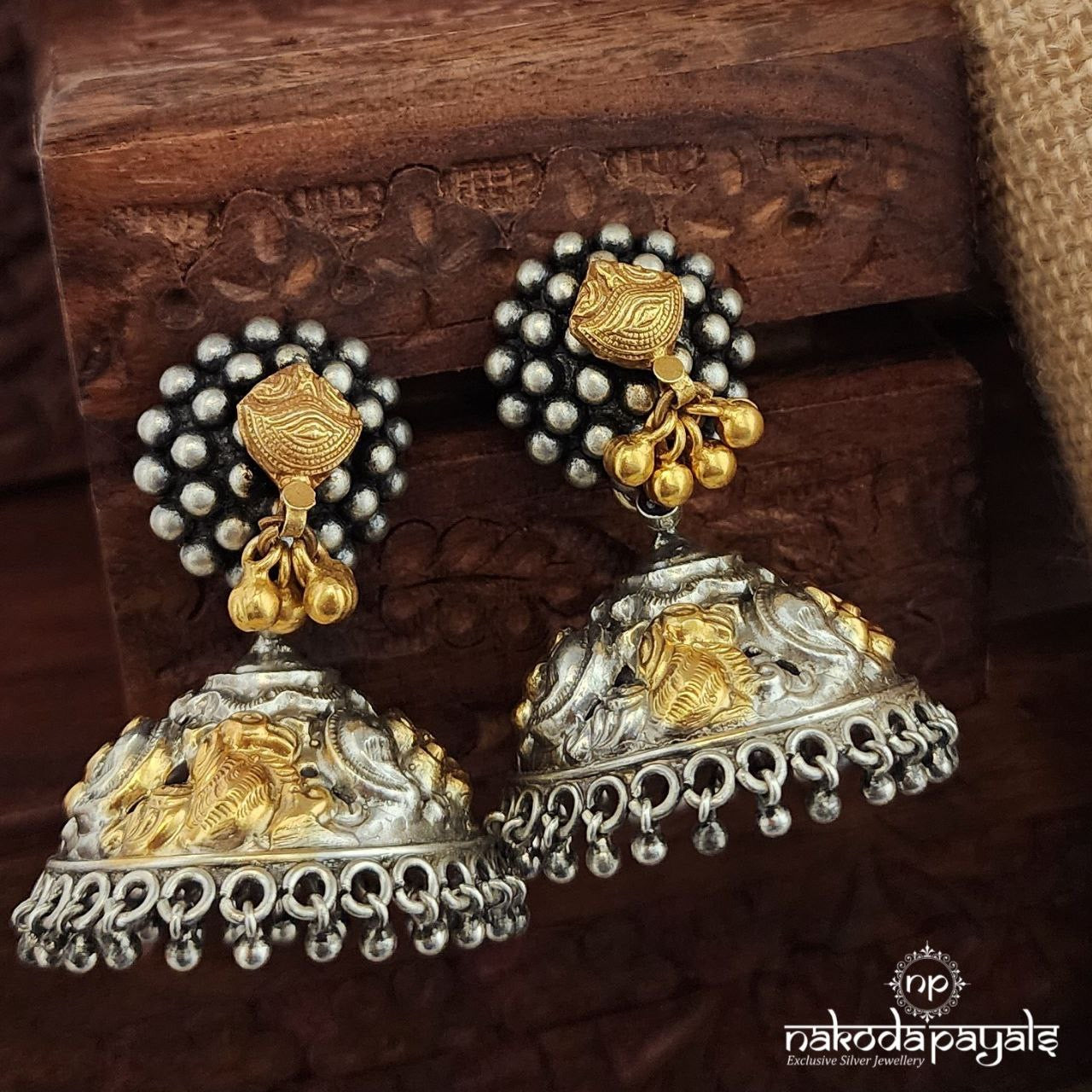 Ball Drops Dual Tone Jhumka (Dt1369)