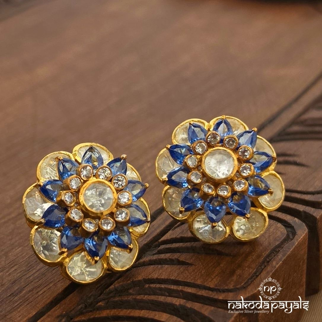 Royal Blue Moissanite Studs (Ge11542)