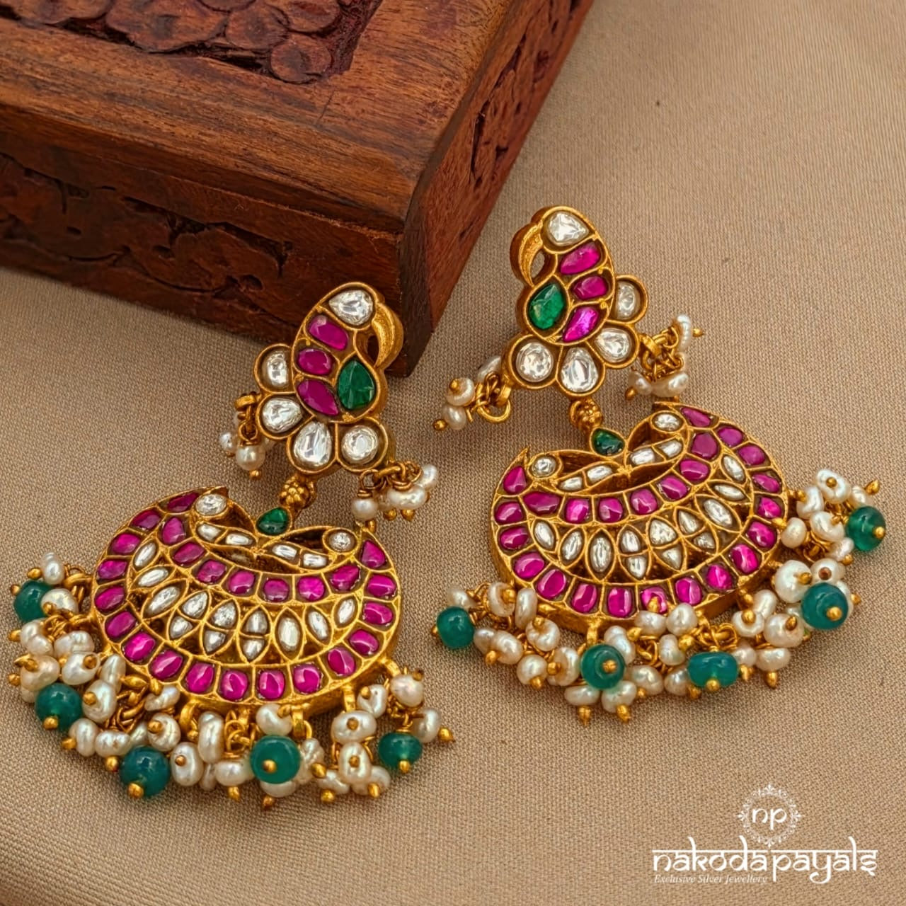 Birdy Kundan Chandbali (Ge10962)