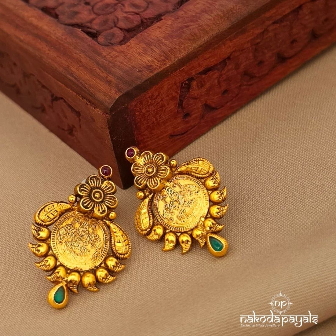 Coined Floral Earrings (Ge10561)