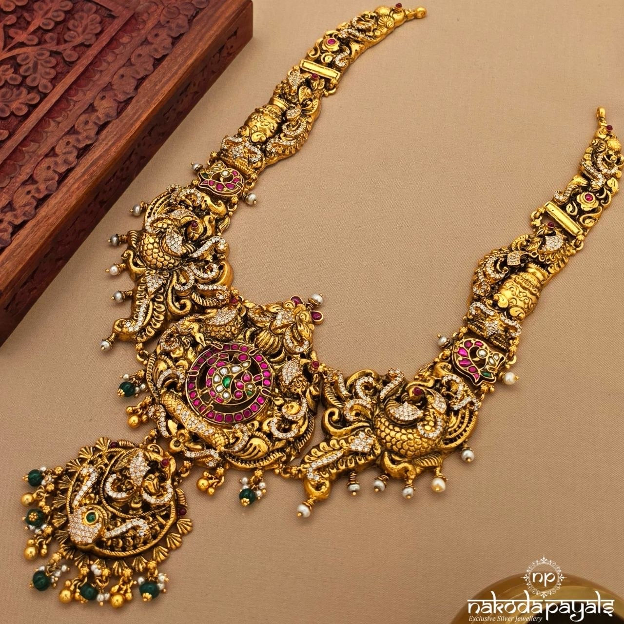 Grand Peacock Kundan Neckpiece (Gn10427)