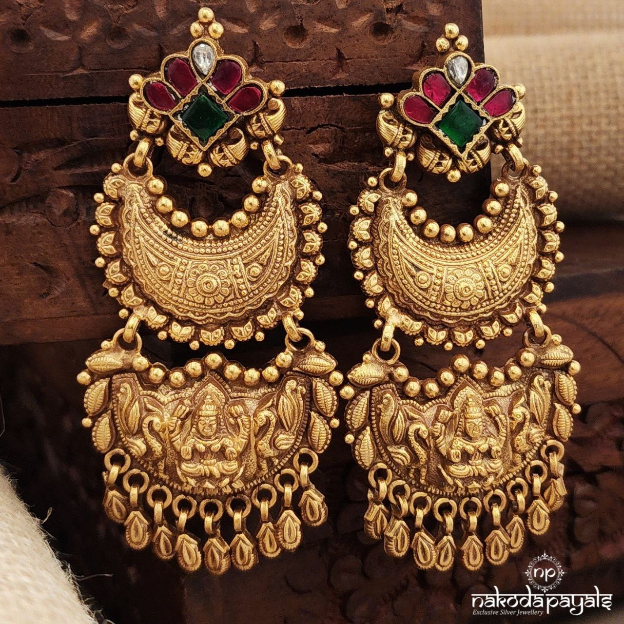 Temple Glow Kundan Chandbali (Ge9658)