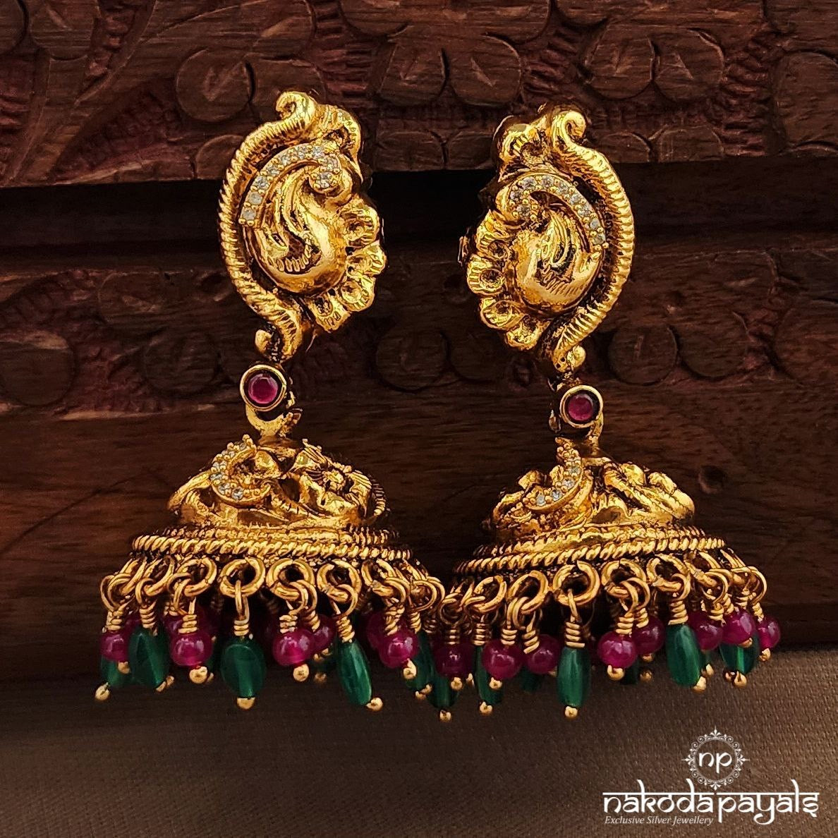 Nakshi Traditional Multicoloured Jhumka (Ge10182)