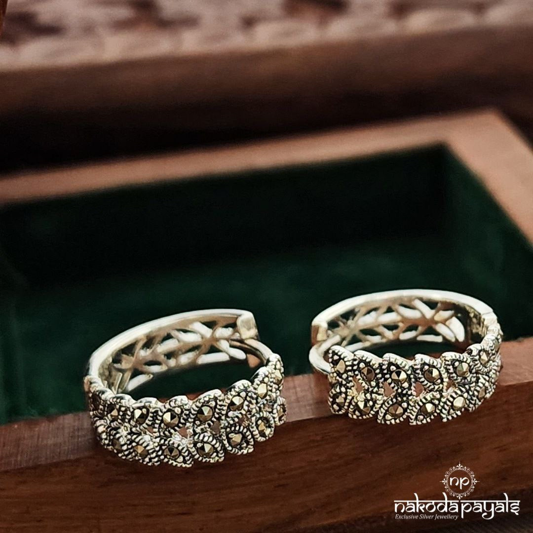 Leafy Marcasite Earrings (St3609)