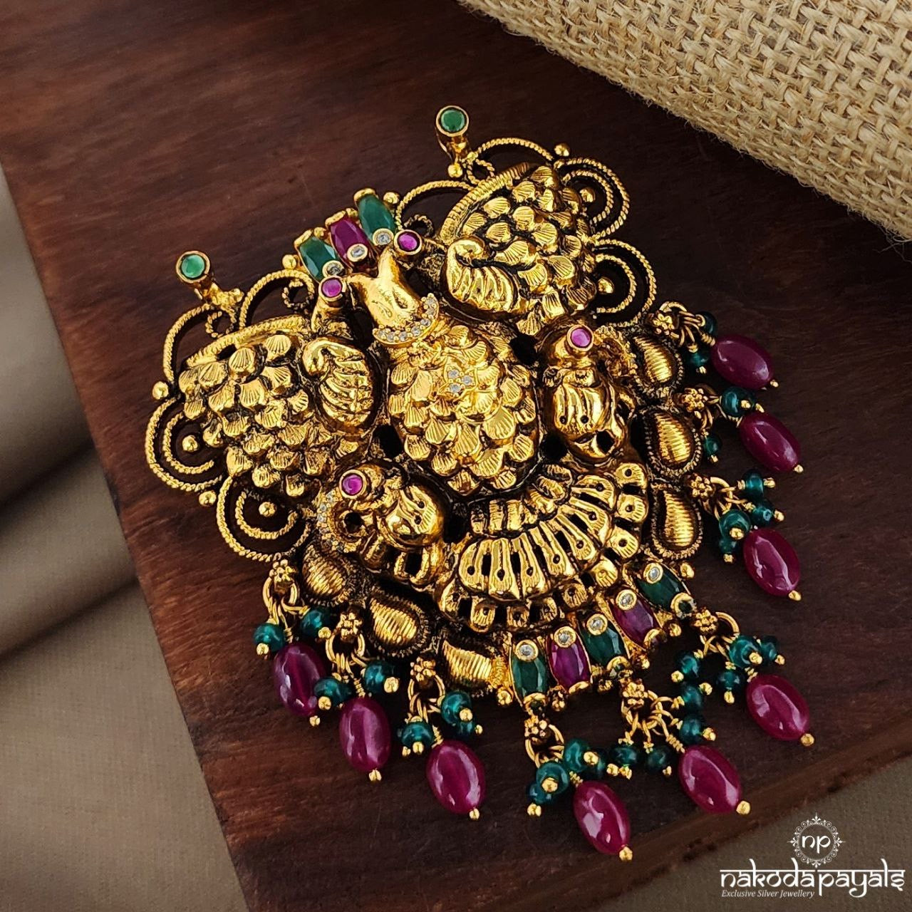 Pink Drops Gandaberunda Pendant (Gp2121)