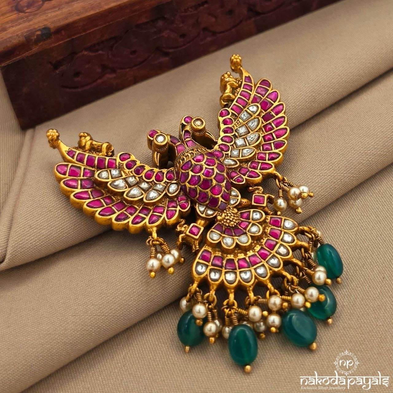 Reversible Gandaberunda Kundan Pendant (Gp2391)