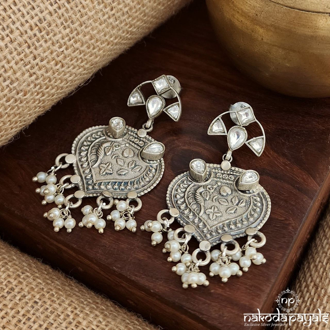 Timeless Pearl Drops Kundan Earrings (C3578)