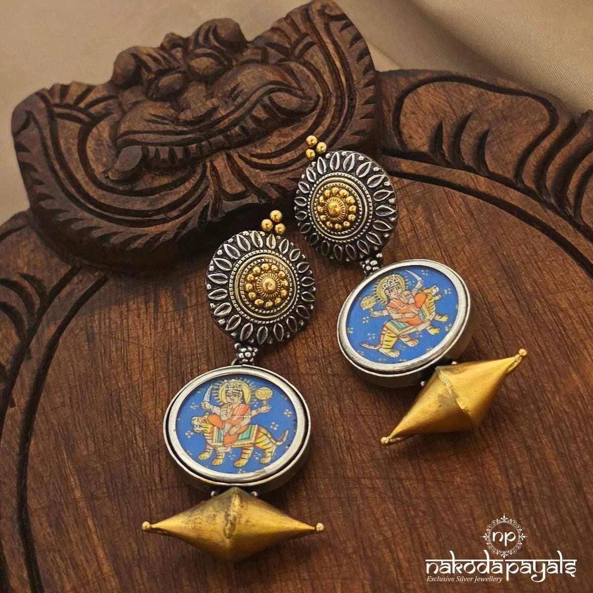 Vintage Hand Painted Earrings (C4297)