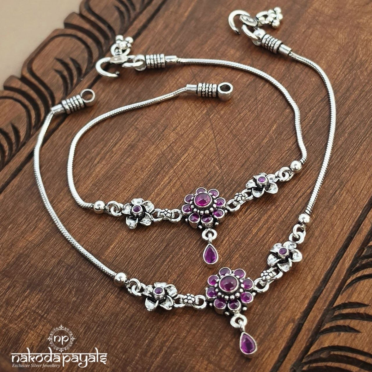 Pink Floral Anklets (A7145)