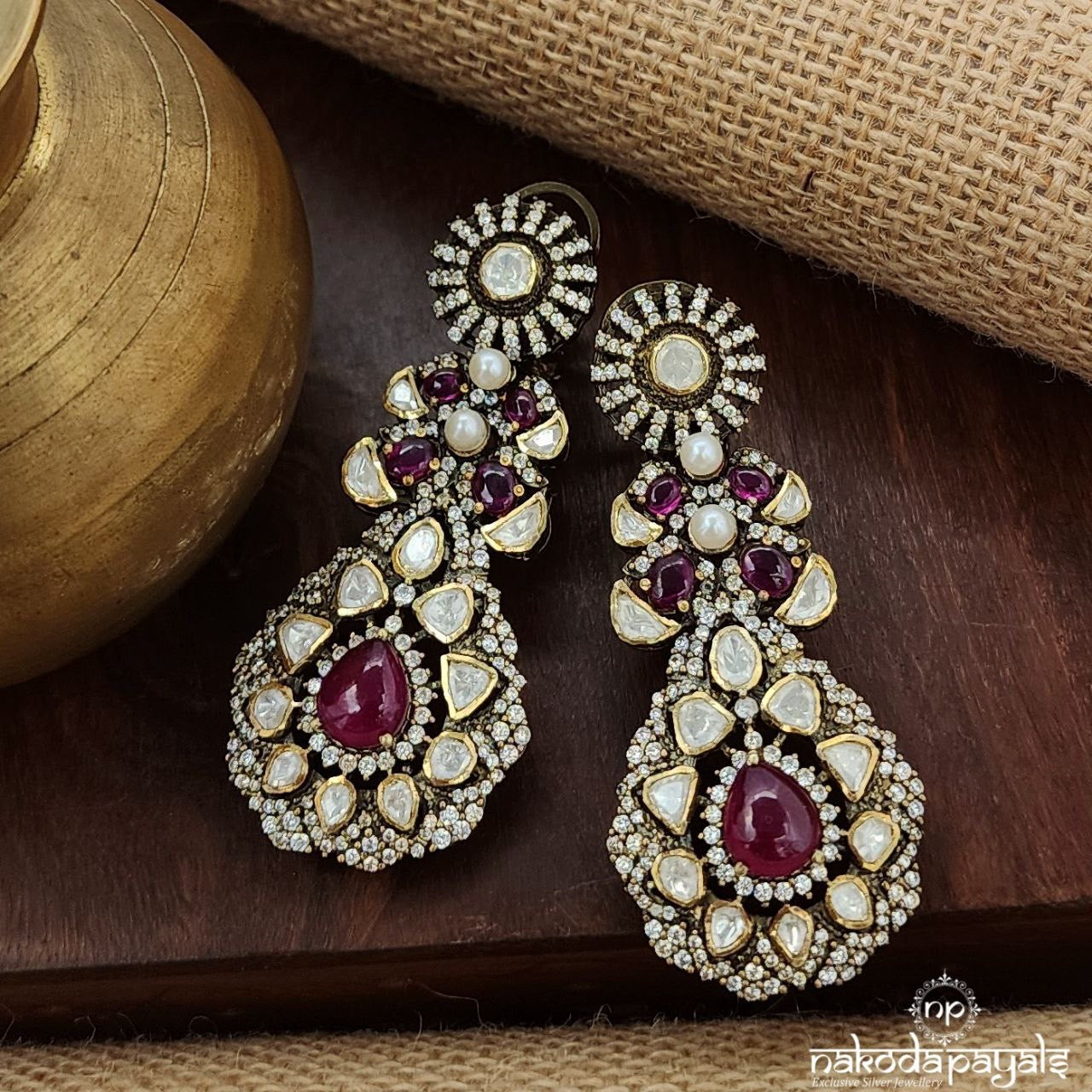 Blush Pink Moissanite Earrings (Ge9623)