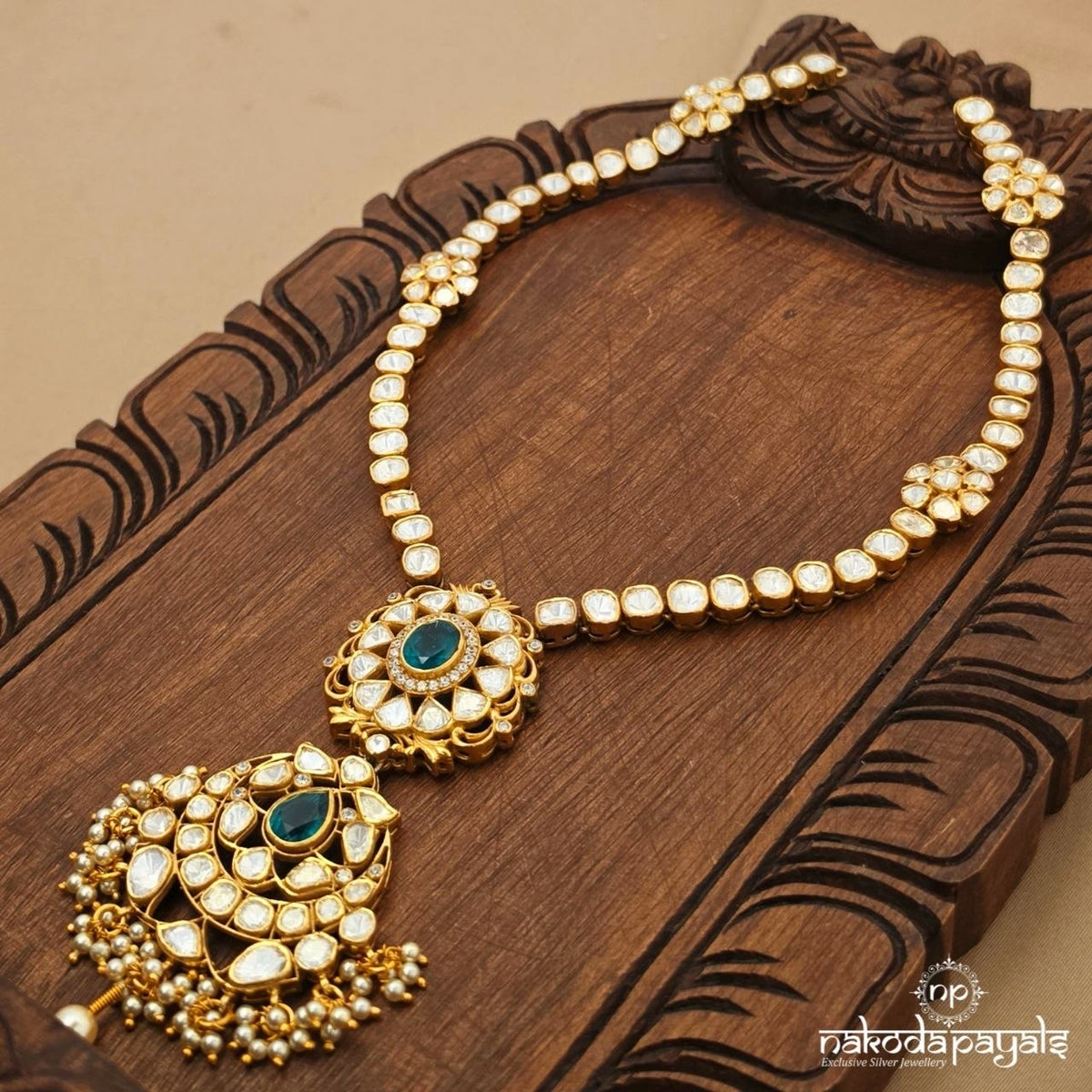 Classic Floral Polki Neckpiece (Gn11094)