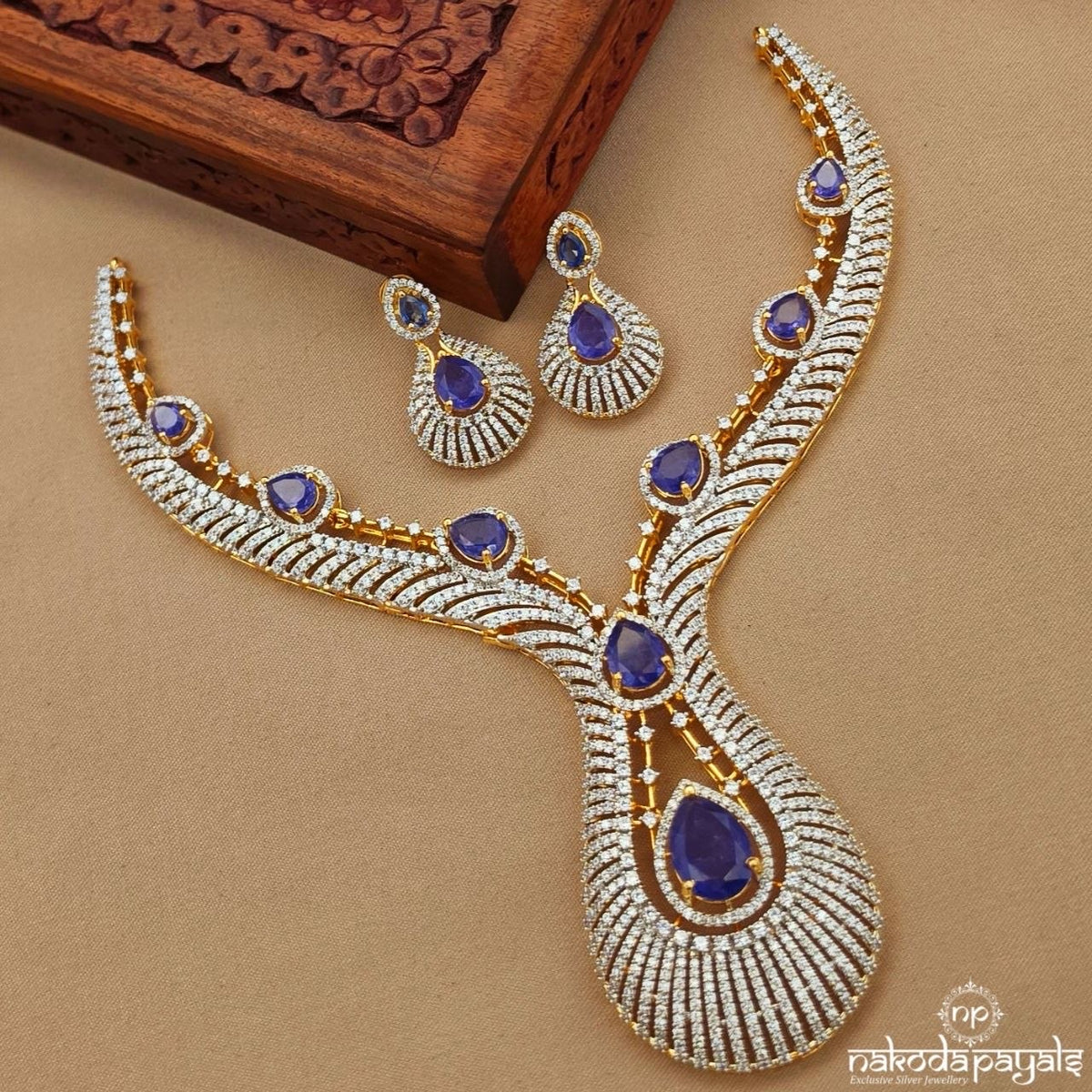 Amethyst Elegance Neckpiece With Earrings (Gn10795)
