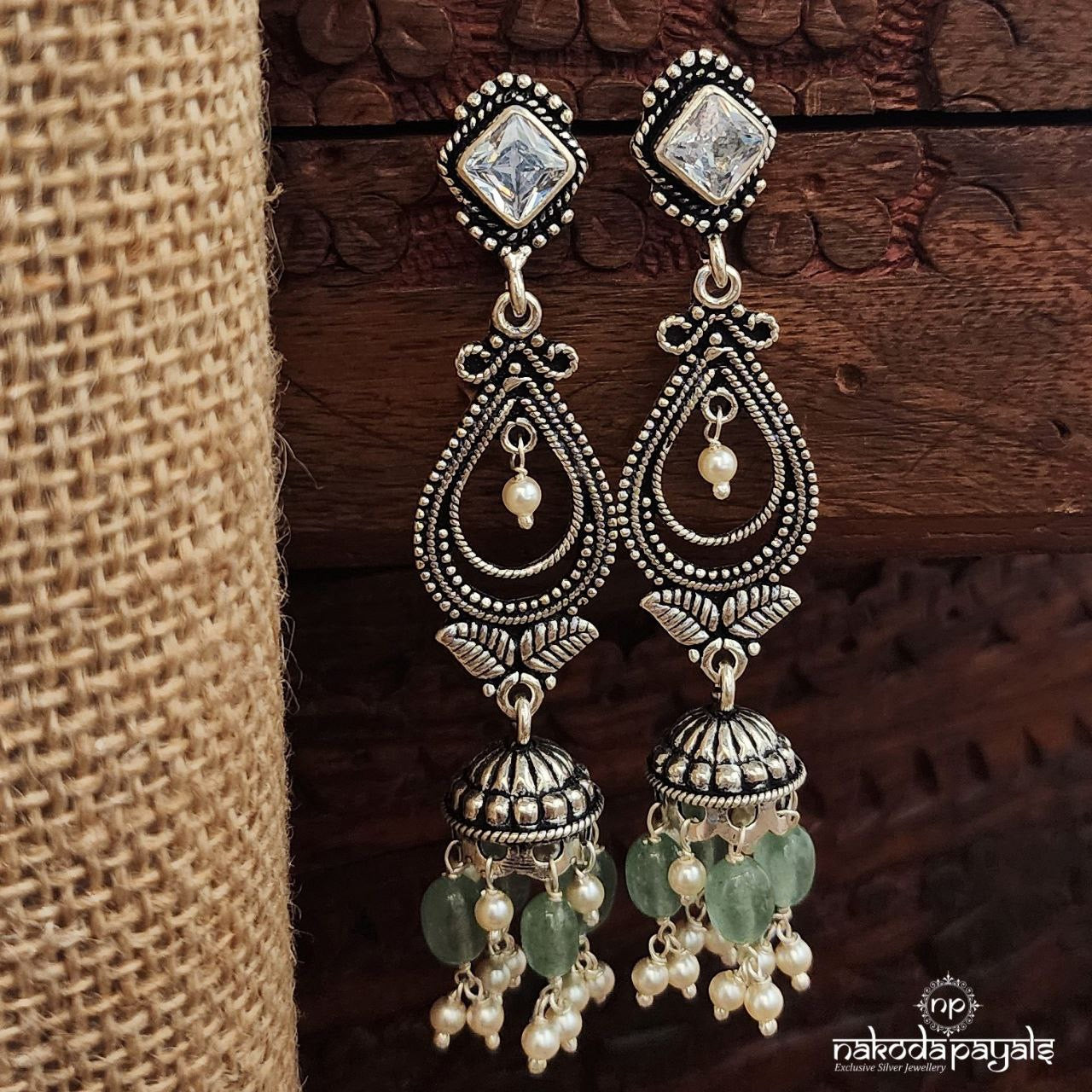 Big Green Drops Jhumka (J1399)