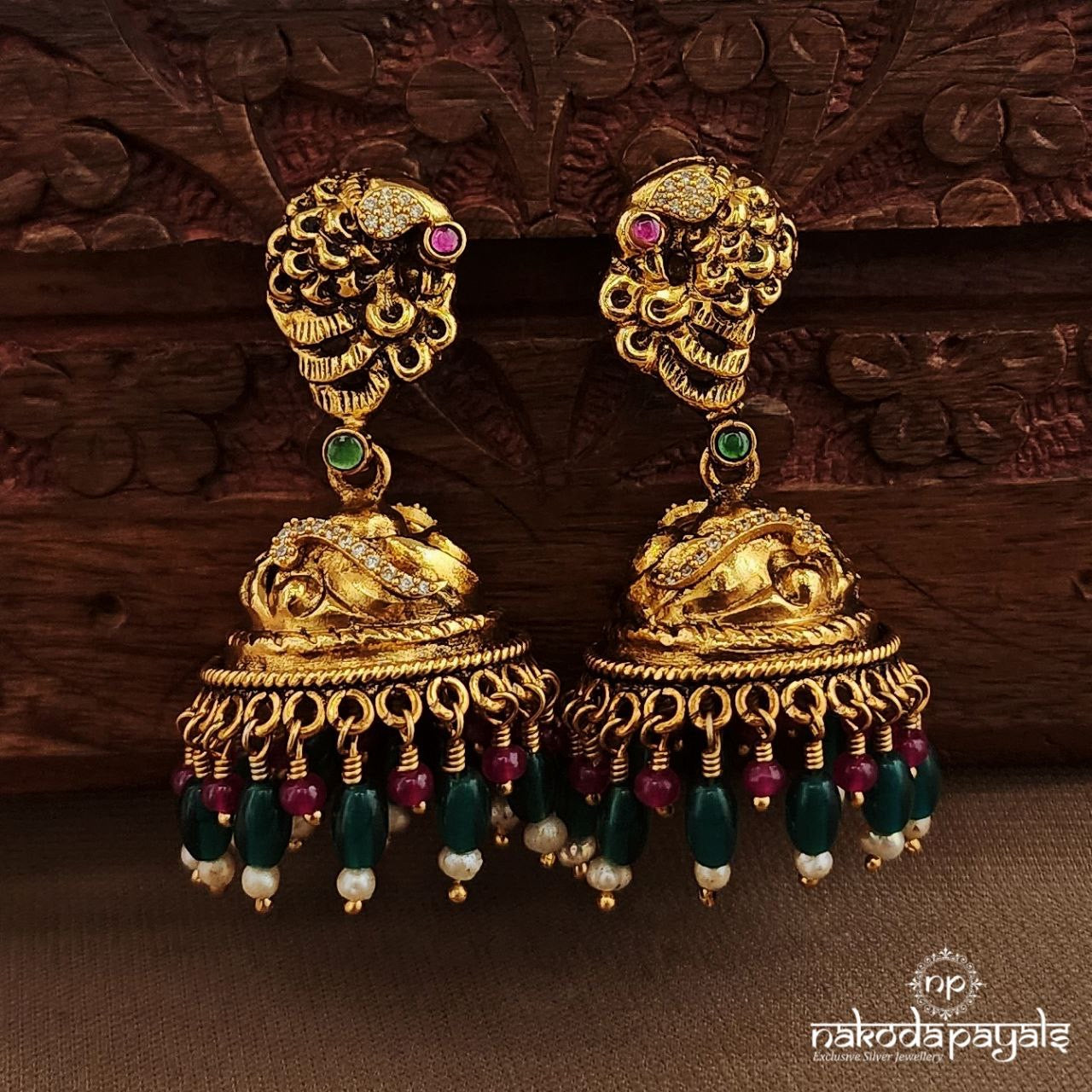Alluring Nakshi Multicoloured Jhumka (Ge10183)