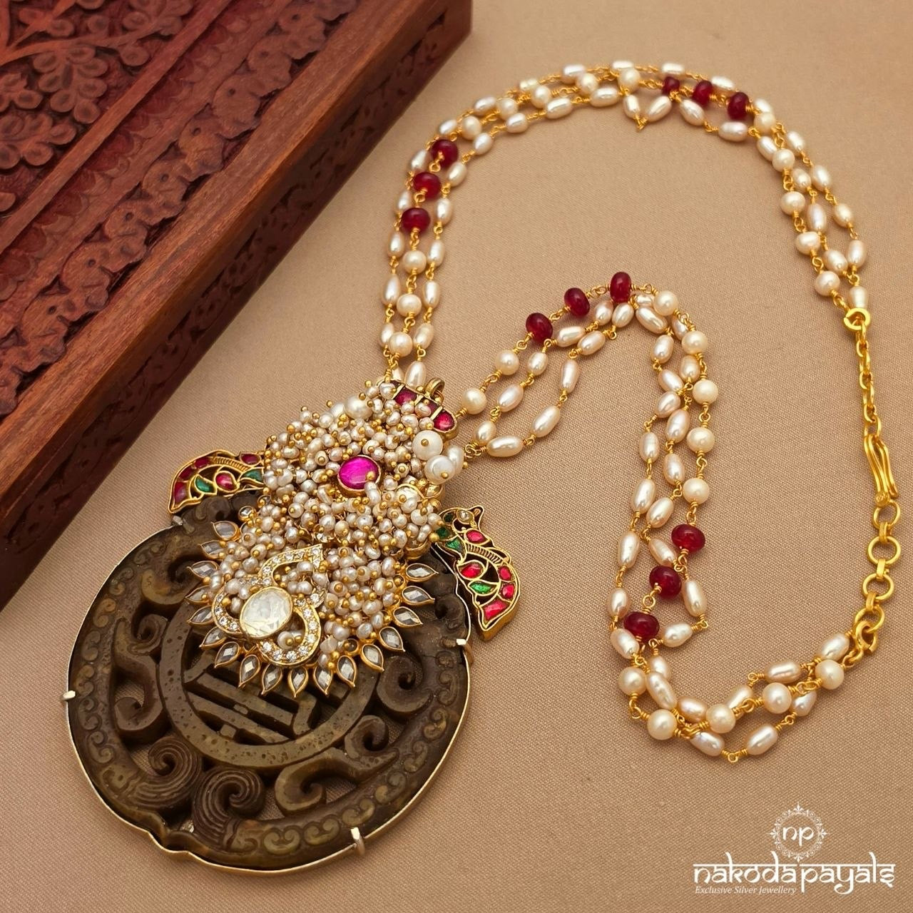 Pearly Twin Birdie Neckpiece (Gn10242)