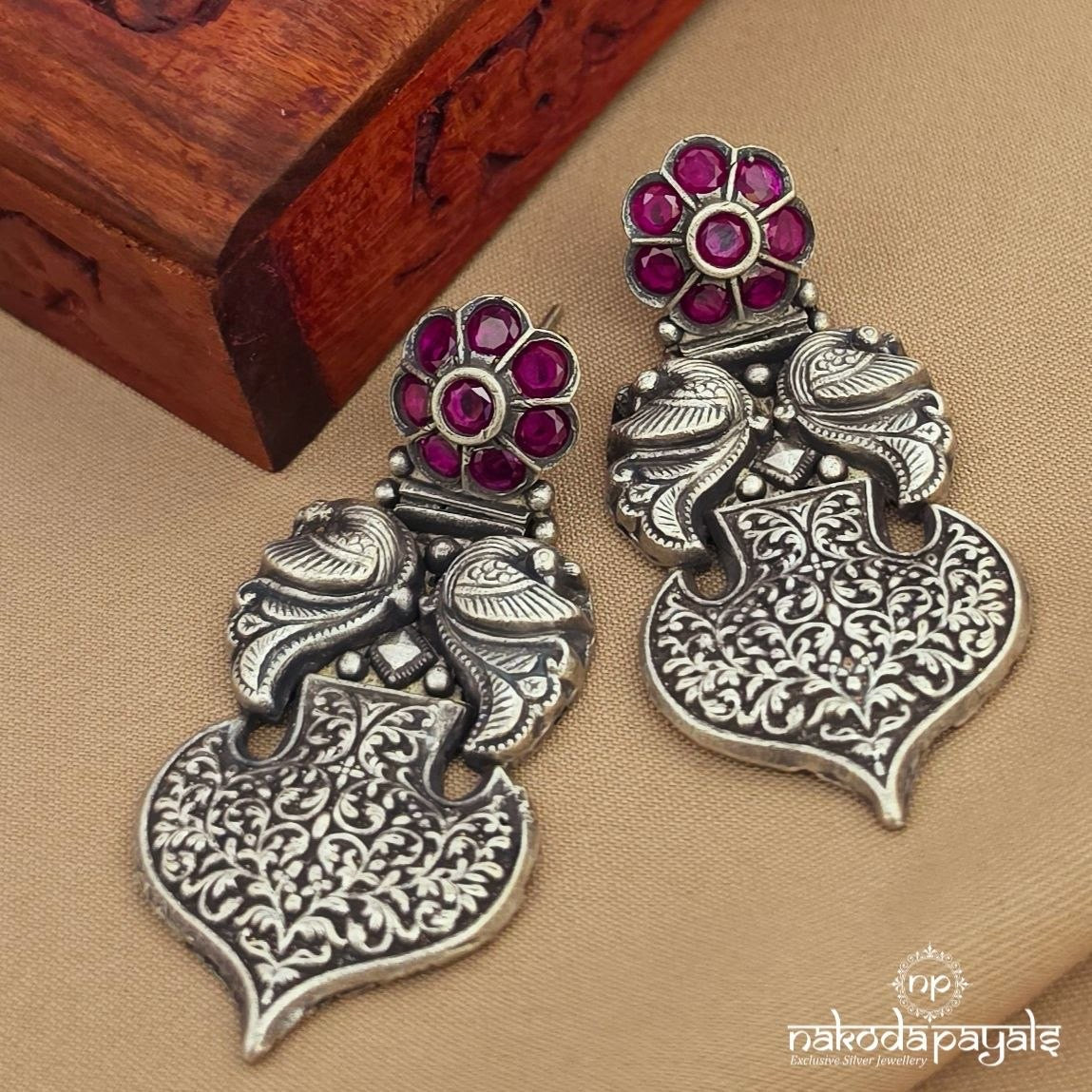 Pink Floral Earrings (C4015)