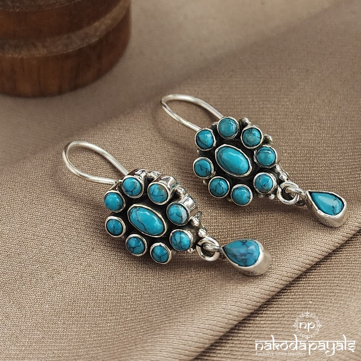 Royal Turquoise Drop Earrings (H2136)
