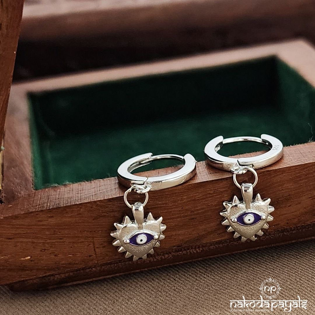 Evil Eye Heart Drop Earrings (St3601)