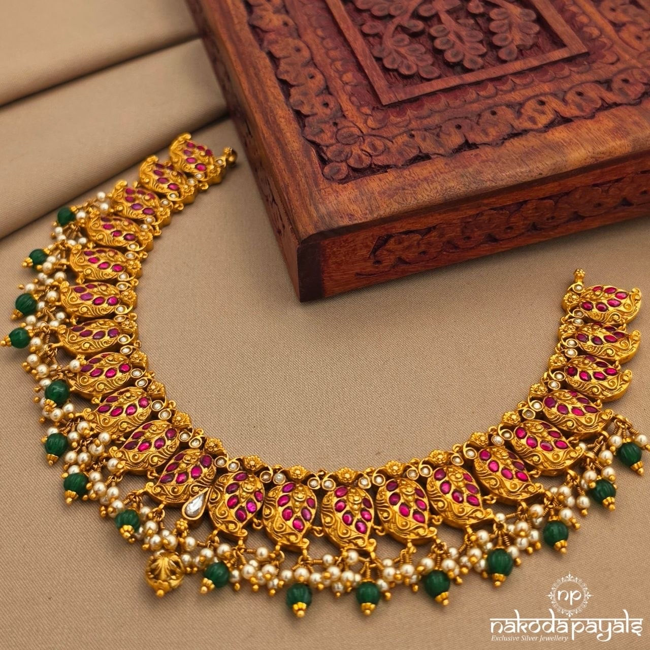 Elegant Reversible Kundan Neckpiece (Gn10407)