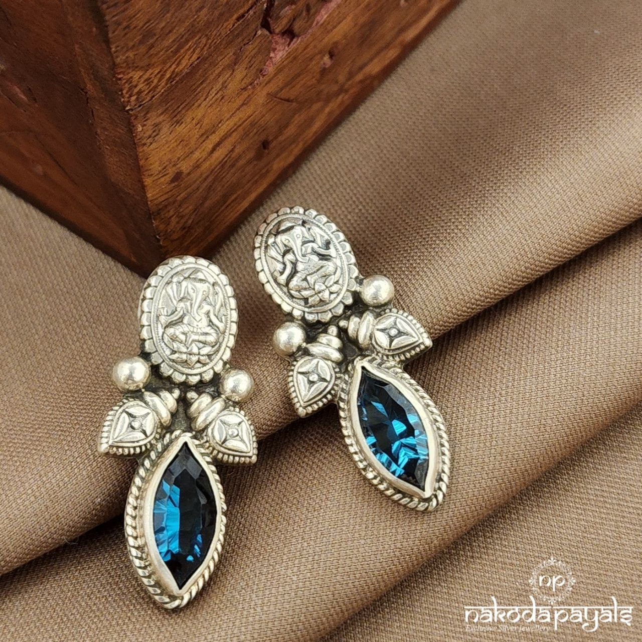 Ganesha Blue Spark Studs (S3871)