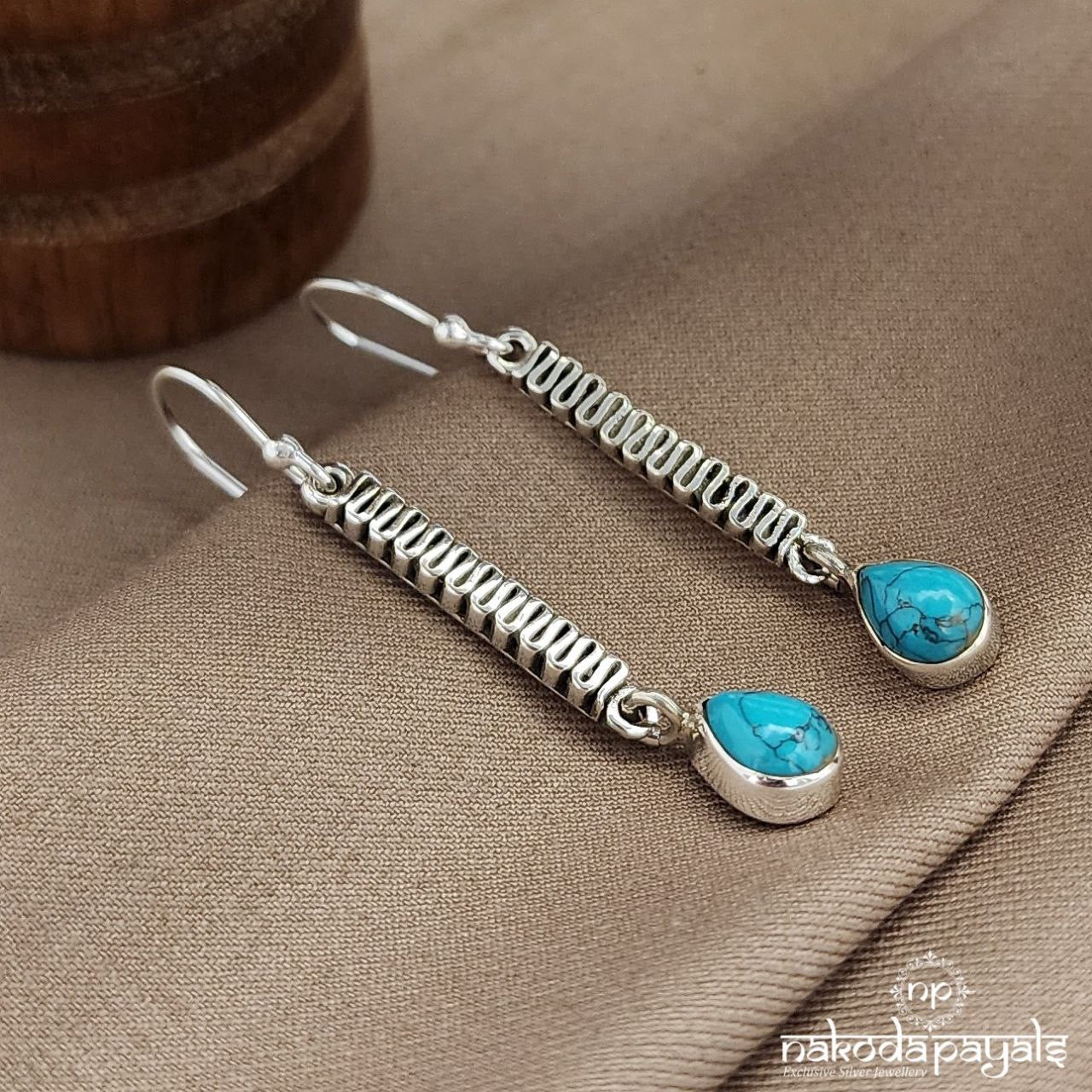 Turquoise Spiral Earrings (H2159)