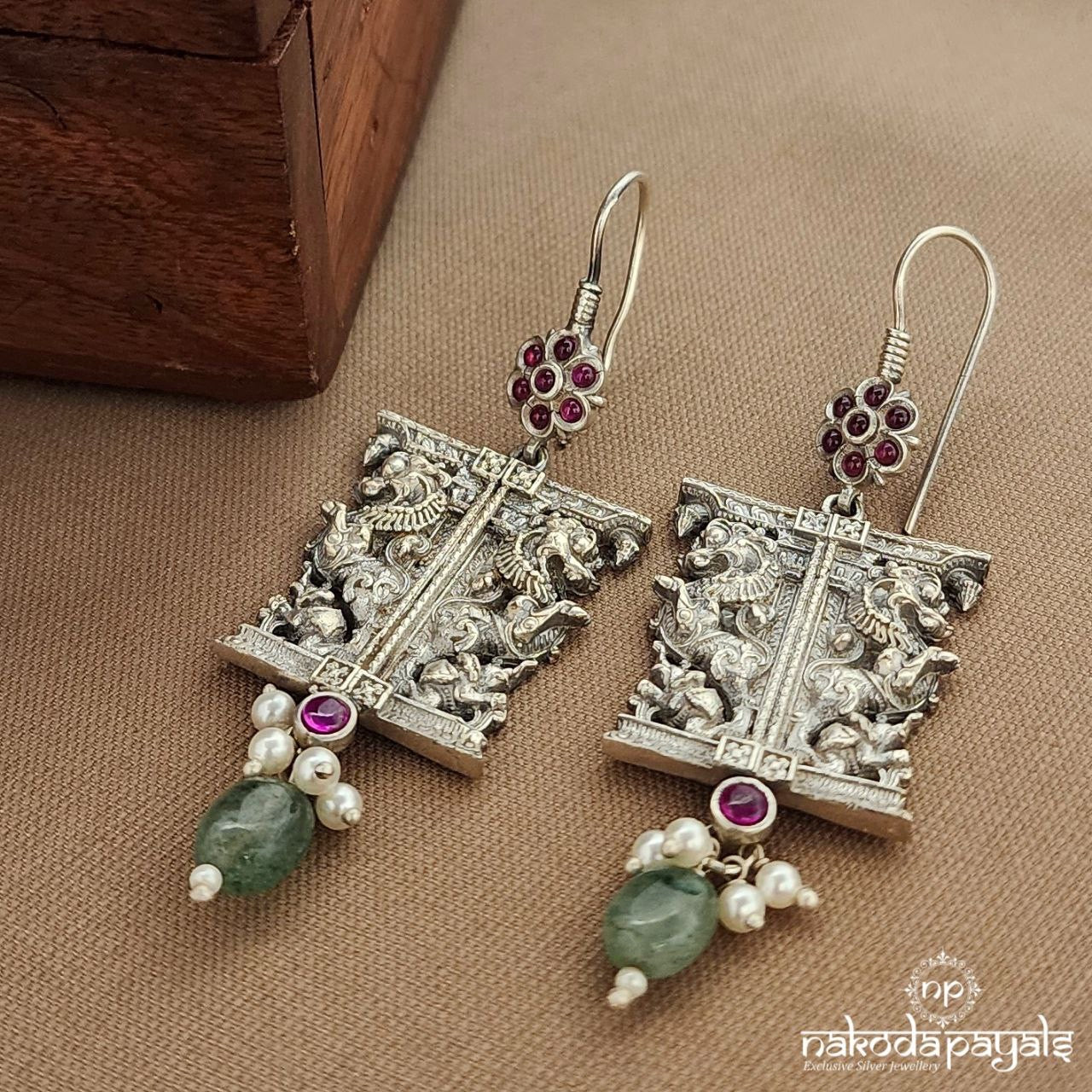 Green Drop Earrings (C3781)
