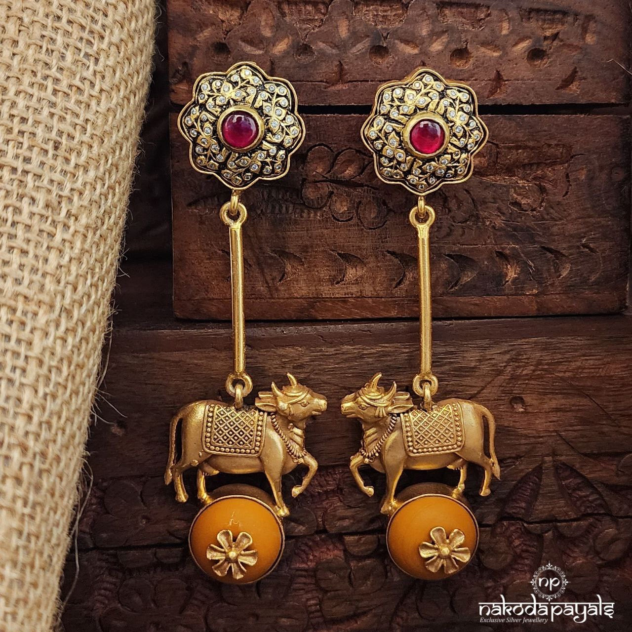 Nandi Prabha Coral Drop Earrings (Ge9687)