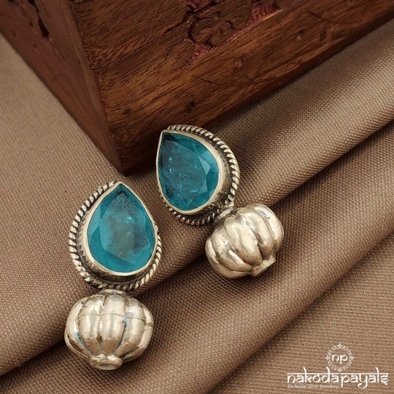 Blue Drop Ball Blue Studs (S3865)