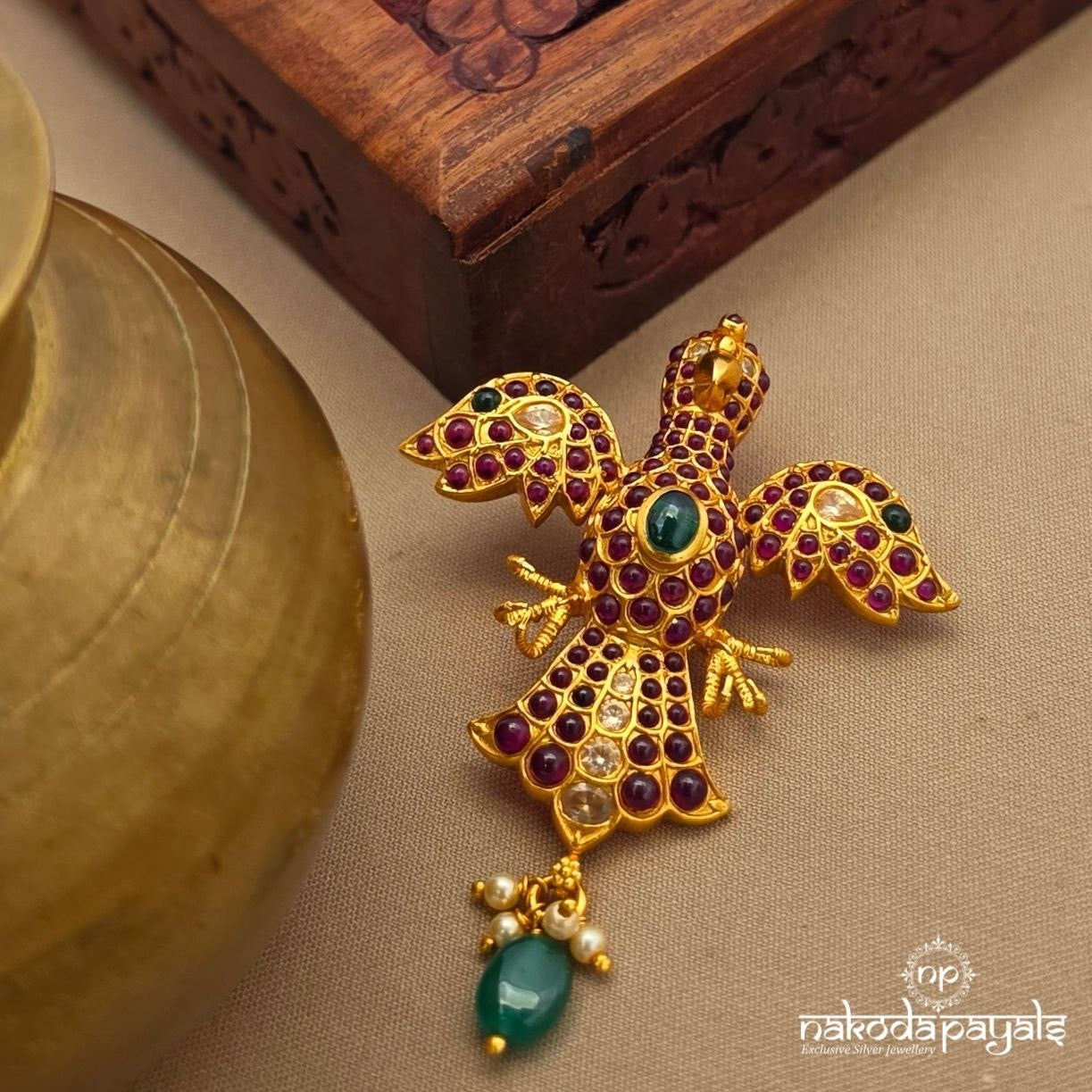 Red Gandaberunda pearl Pendant (Gp2401)