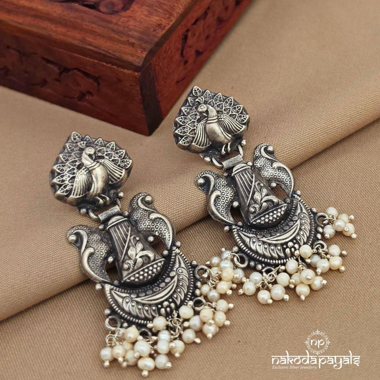Peacock Heart Earrings (C4017)