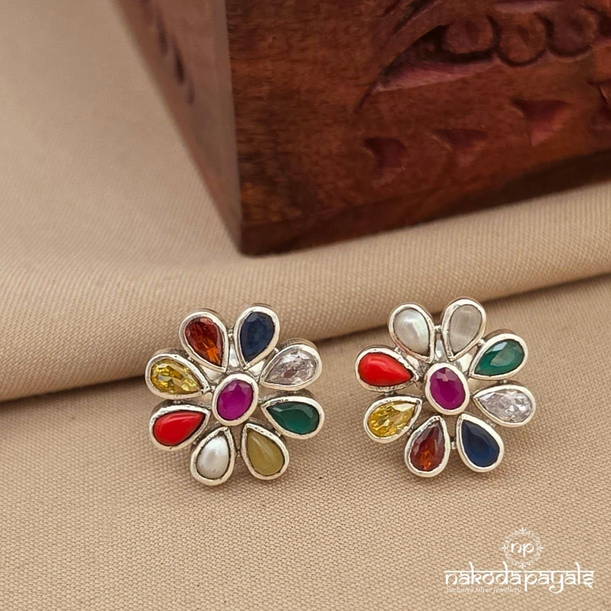 Navaratna Floral Studs (S4152)