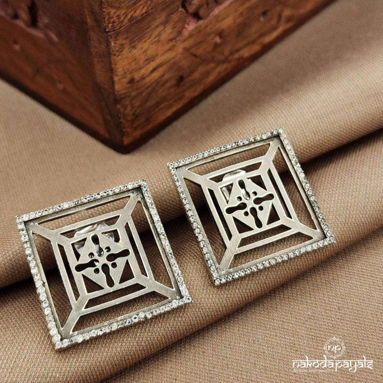 Squarish CZ Studs (S3867)