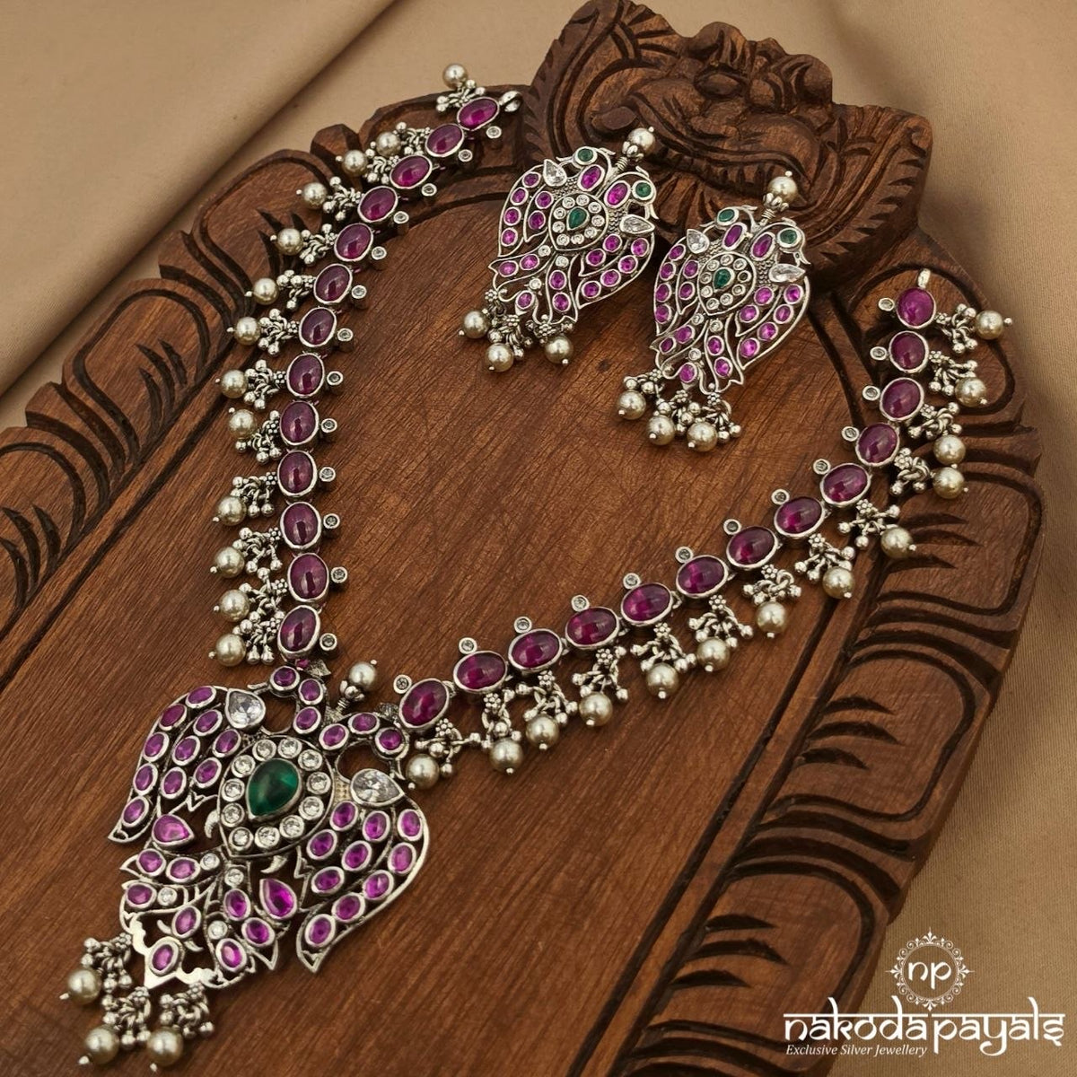 Elegant Kemp Neckpiece With Earrings (N12184)
