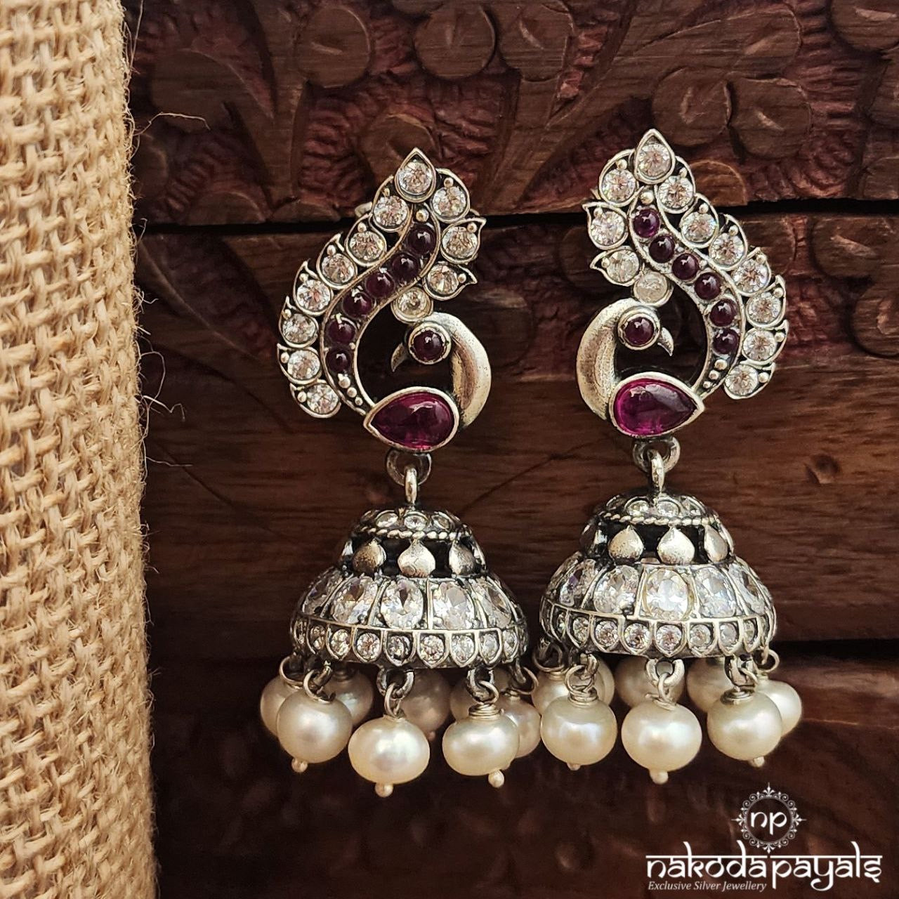 Pink Peacock Jhumka (J1535)