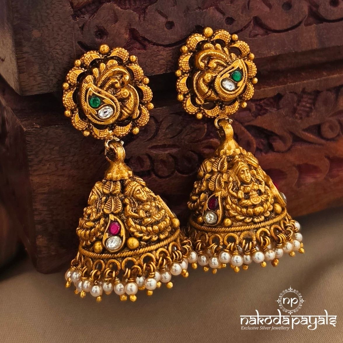 Elegant Pearl Drops Jhumka (Ge11250)