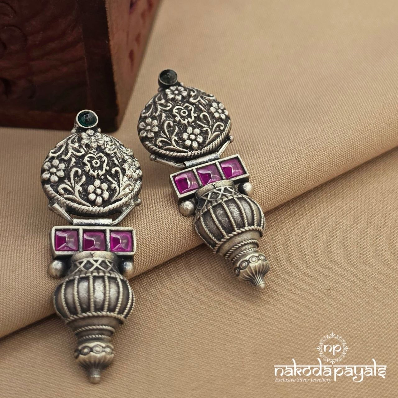 Pink Floral Earrings (C4173)
