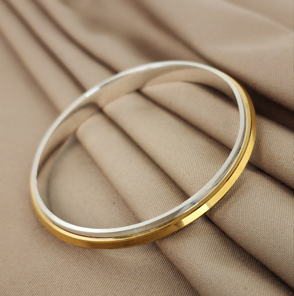 Rhodium with Gold Finsh Man's kada (K4487) – Nakoda Payals