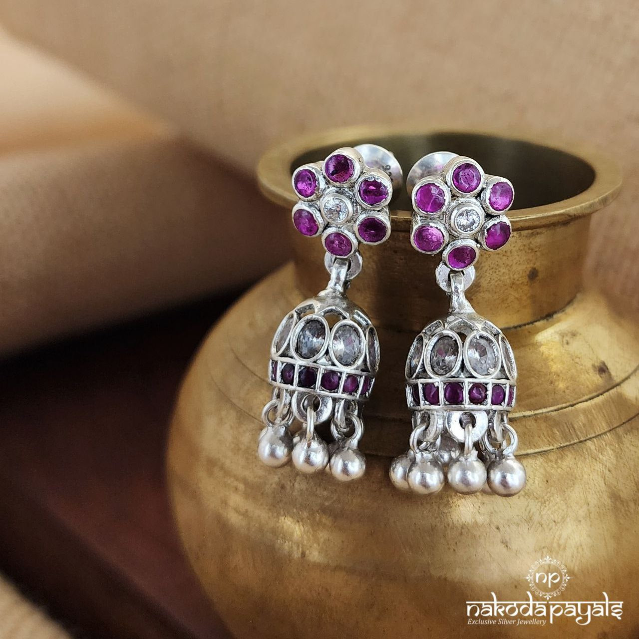Blush Pink Ball Drops Jhumka (J8032)
