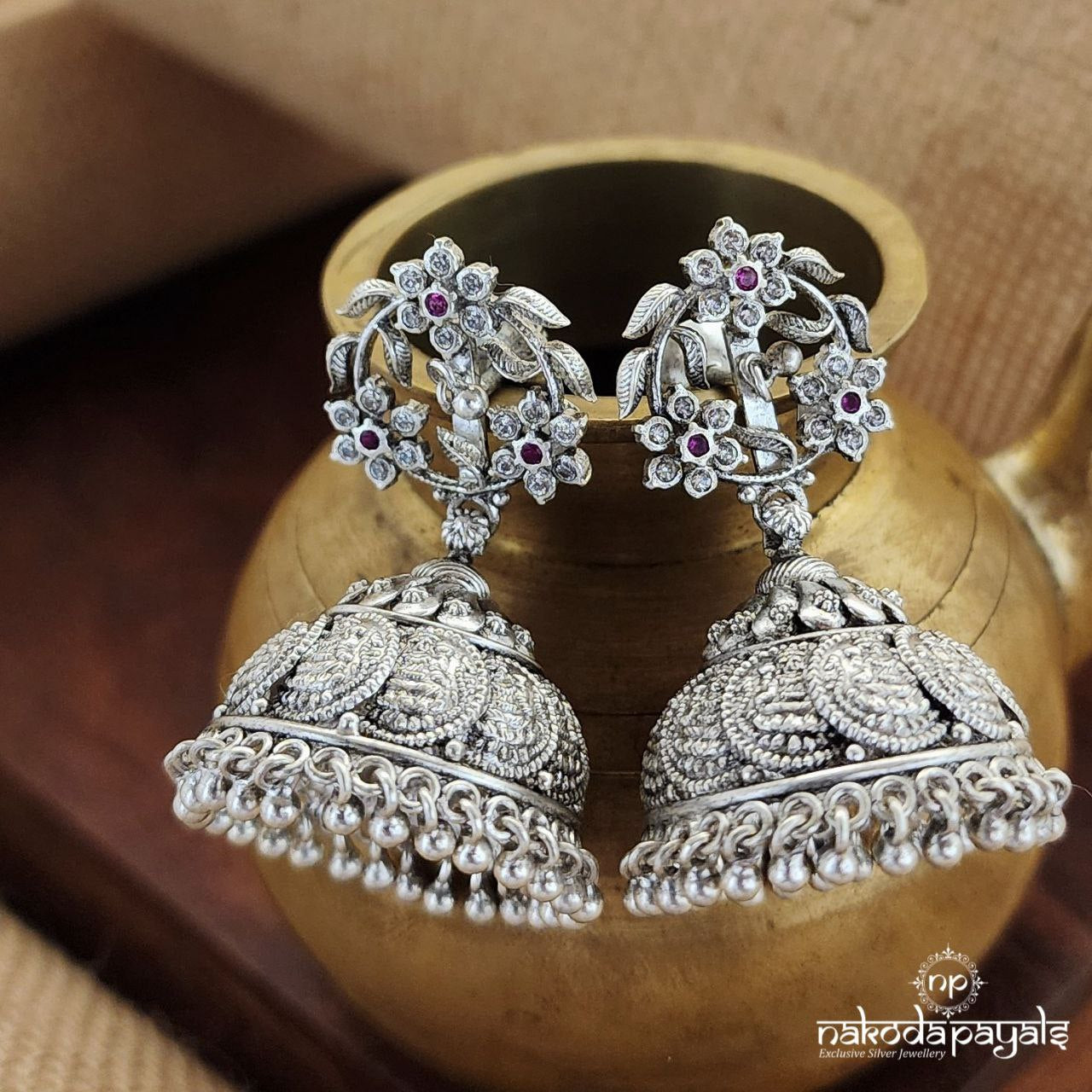Floral Coined Jhumka (J8041)