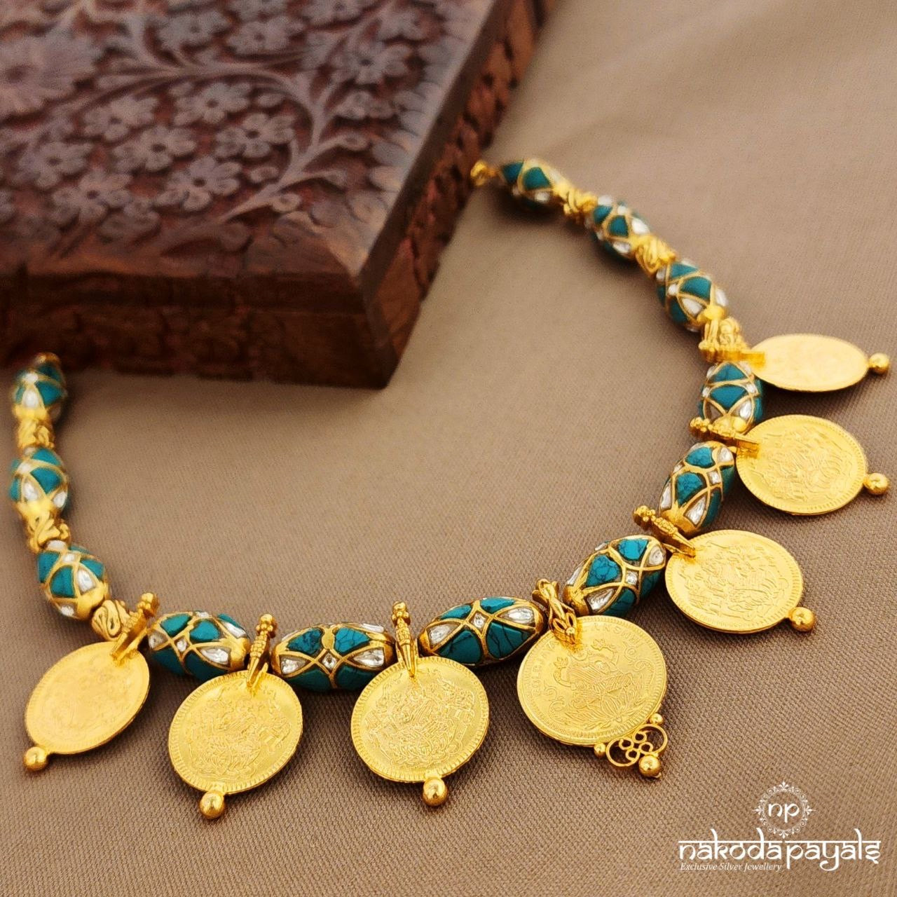 Turquoise Kundan Neckpiece (Gn9736)