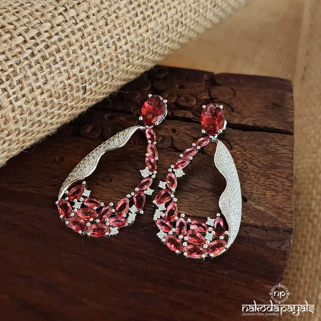 Pink Leaves Earrings (St3123)