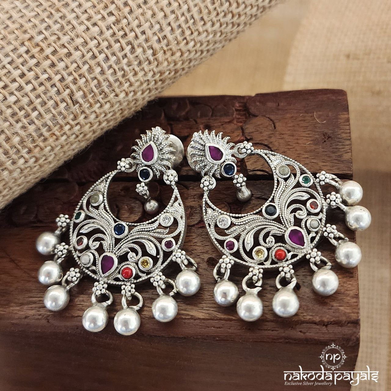 Trendy Navratna Chandbali (C3107)