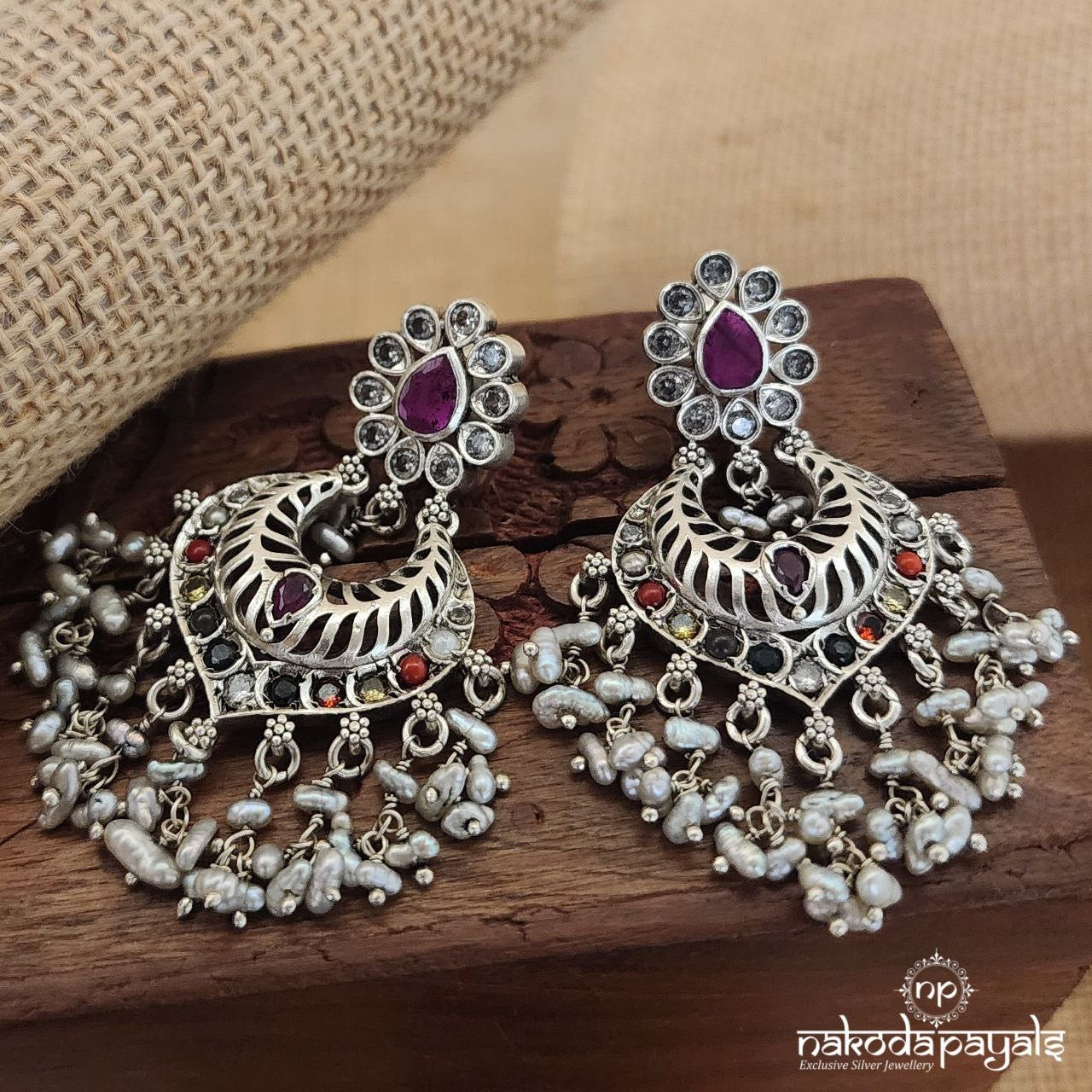 Pretty Navratna Chandbali (C3077)