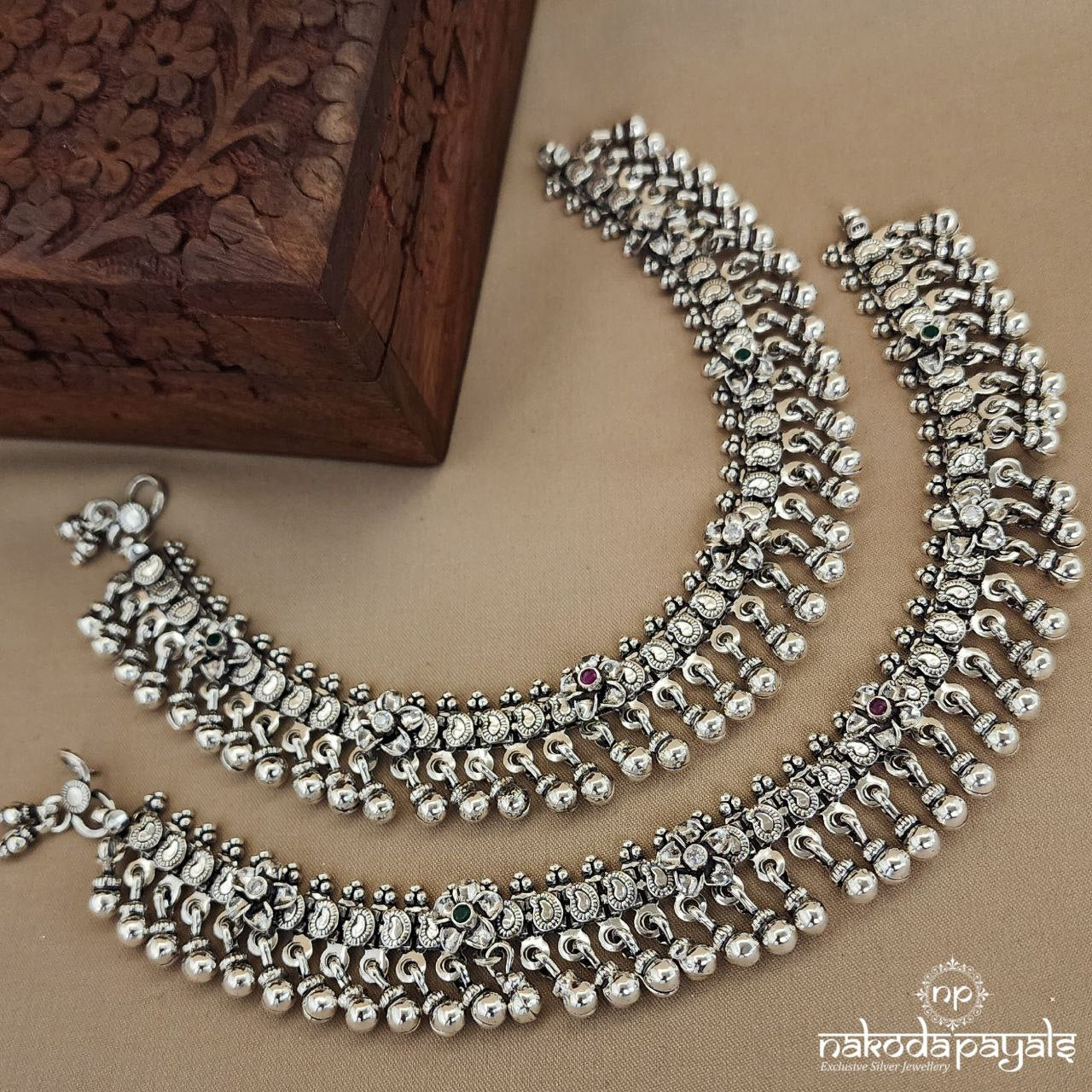 Mango Floral Ball Anklets (A6063)
